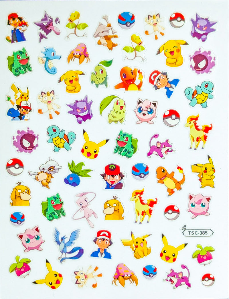 Pokeman Nail Sticker Decals