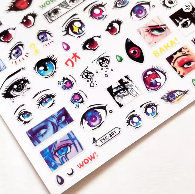 Manga Eyes Nail Sticker Decals