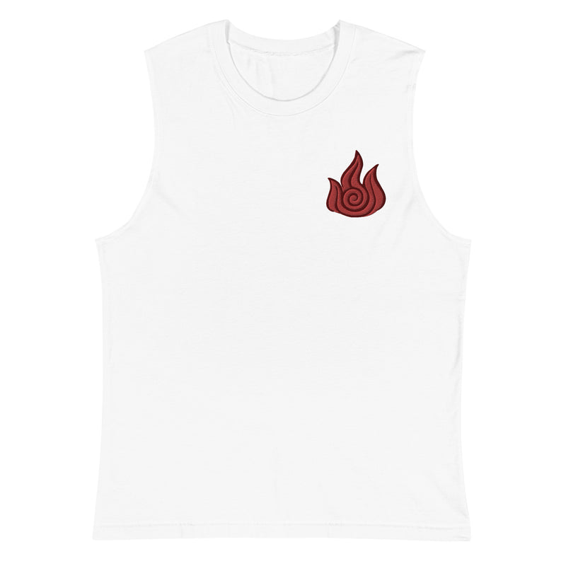 Fire Nation Embroidered Muscle Workout Shirt